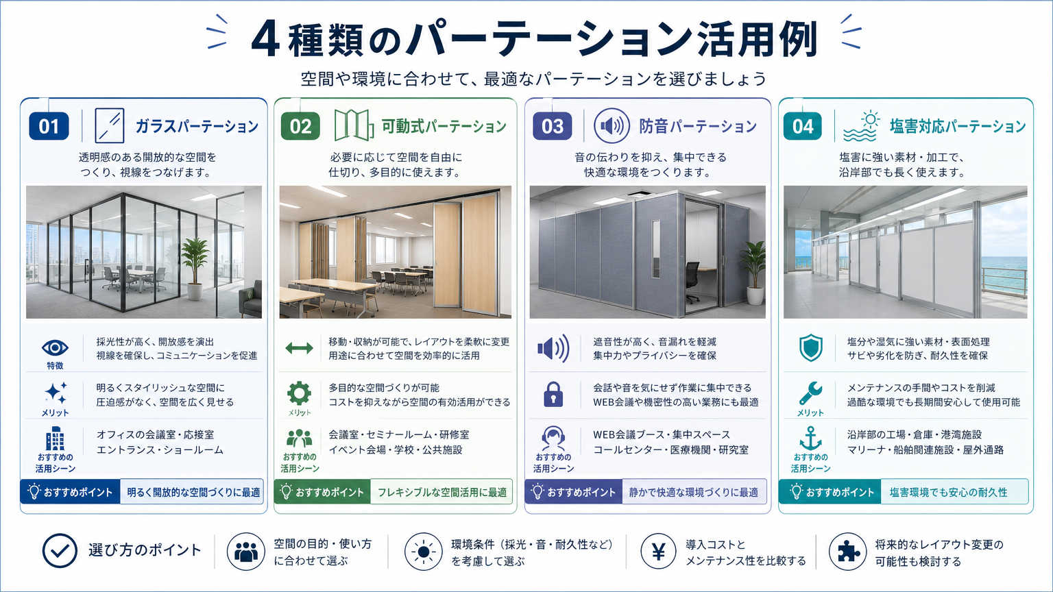 港町オフィスにおけるパーテーション活用の具体例